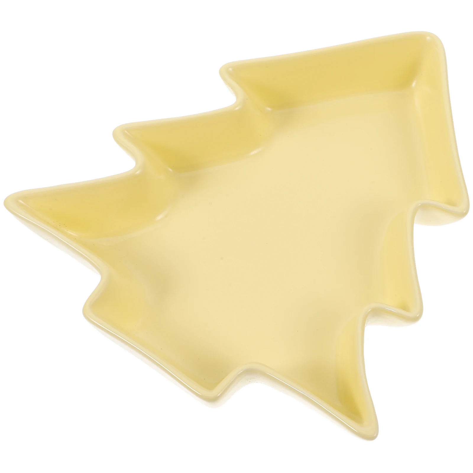 

Christmas Tree Shape Ceramic Plates Matte White Finish Dinnerware Set Dessert Salad Snack Tray Easy Maintenance Kitchen Barware