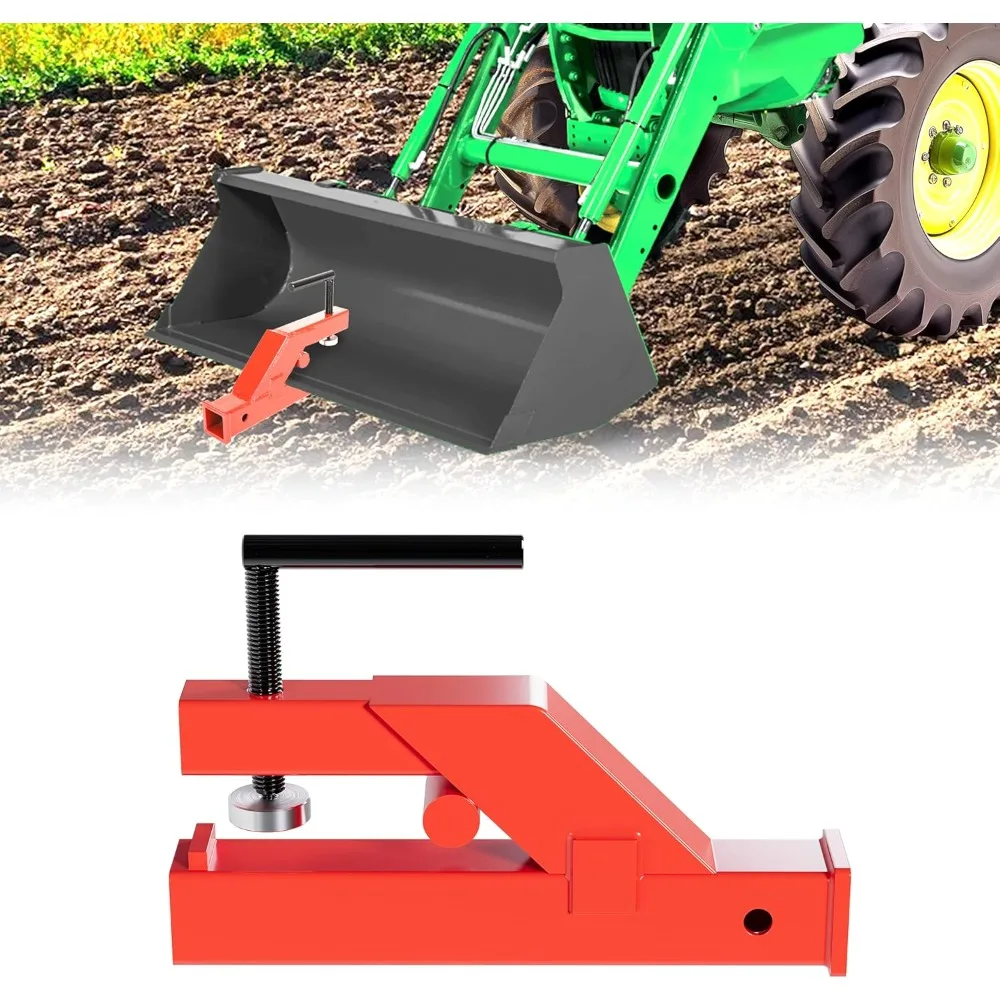 

US Shipping Tractor Bucket Mount 2 Ball Trailer Hitch Adapter Clamp On Receiver Hitch