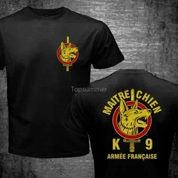 França Maitre Chien Cão De Guerra Do Exército Francês K9 Forças Especiais Logotipo T-shirt Militar