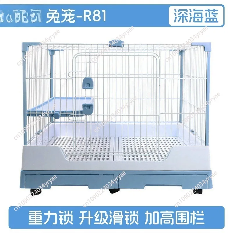 Deluxe Rabbit Cage Drawer Rabbit Guinea Pigs Anti-Spray Urine Cage R81 Household Easy to Clean