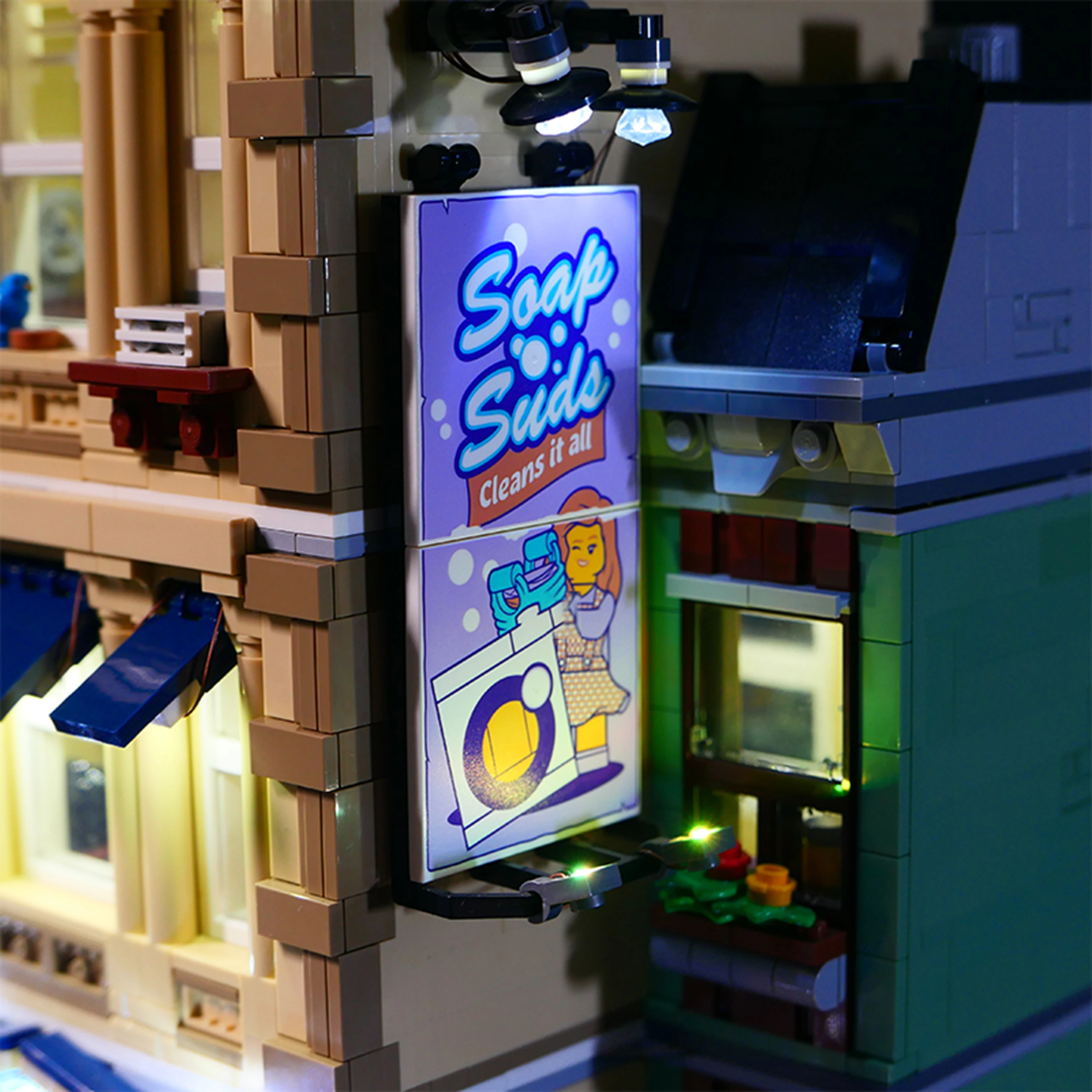 Kit d'éclairage LED télécommandé Compatible avec les blocs de construction Street View 10278, accessoires d'éclairage DIY pour affichage modulaire