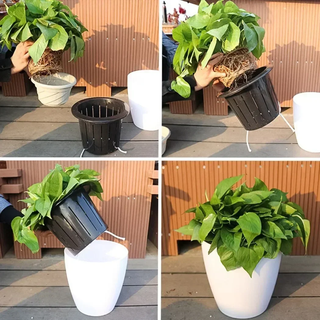 1pc Lazy Hydroponic Flower Pot Water-Absorbing Flowerpot Plastic Self Watering Planters Living Room Decor