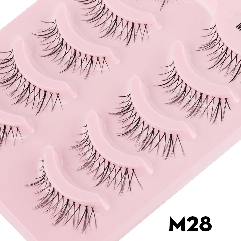 3/5pairs New Manga Eyelash Wispies Lashes Invisible Band Natural False Eyelashes Daily Makeup Extension Lashes 3D Long Cilios