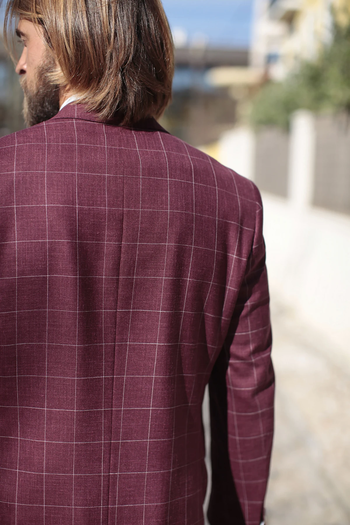 Traje de boda a cuadros para hombre, Blazer con solapa con muescas, esmoquin ajustado, chaqueta de negocios hecha a medida