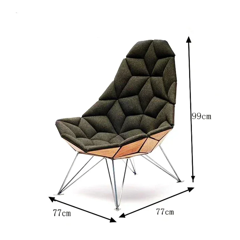 Diamond Square Shape Leisure Chair Personality FRP Model Room Backrest Shell of Turtle Chair