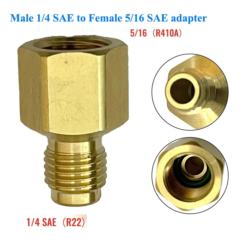 

Adapter Safe and Efficient R410 Adapter for Brass Adapters Male 1/4 SAE to Female 5/16 SAE with Quick Coupling (2Pcs)