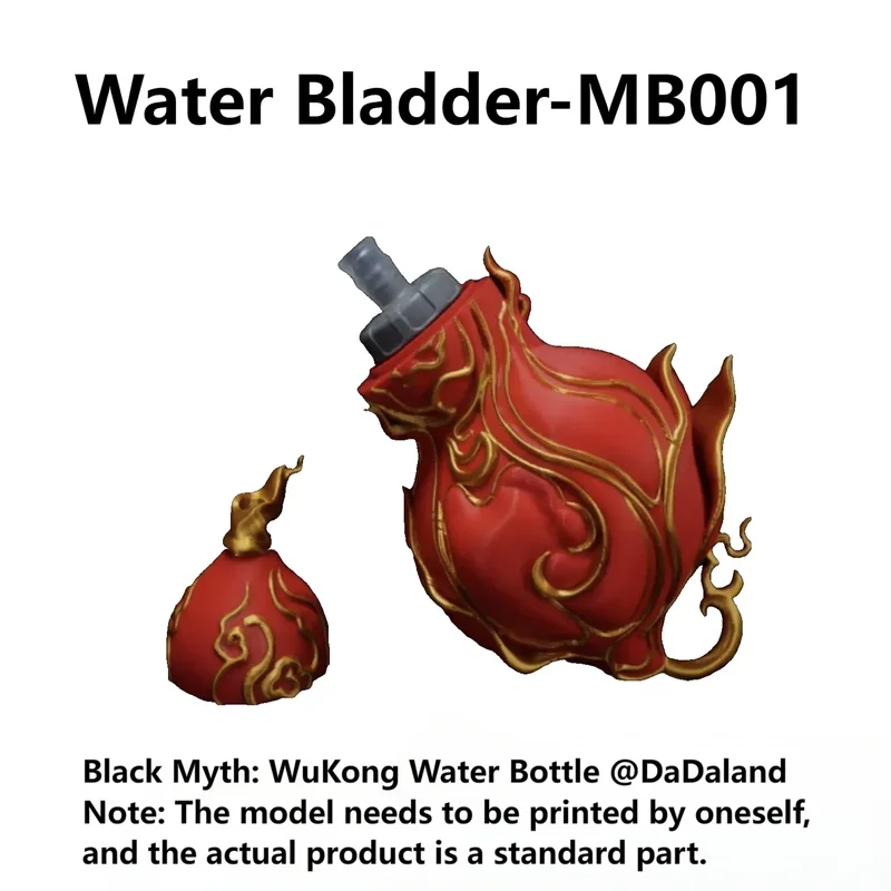 Water Bladder 350ml for Bambu Lab Maker World Calling All Black Myth Wukong Trailblazer Scarlet Gourd 3D Printers TPU Bottle