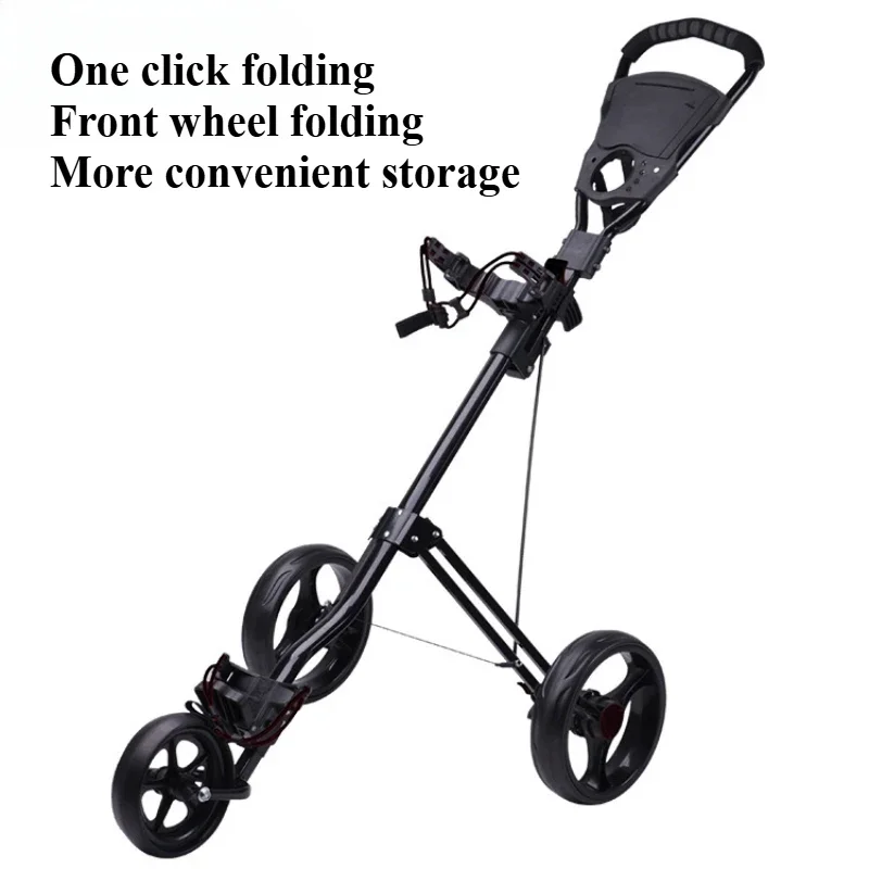 

Golf Chartered Cart Trolley Portable Foldable Storage Tricycle Aluminum Cart Golf Course Supplies triangle More stable