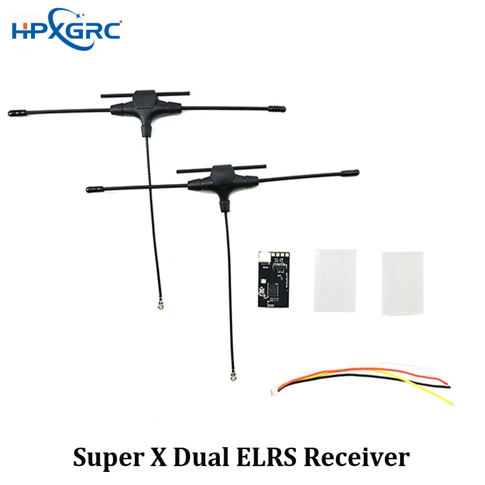 

HPXGRC Super X Dual ELRS Receiver 2.4G+915M Frequency Band with LR1121 Chip for RC FPV Racing Freestyle Drone