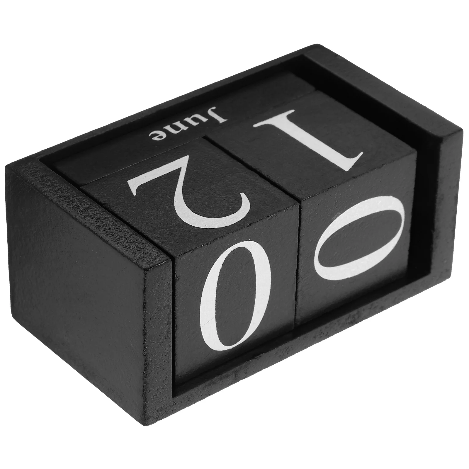 

Wooden Desktop Decoration Perpetual Flip Calendar for Box Office Building Blocks Vintage