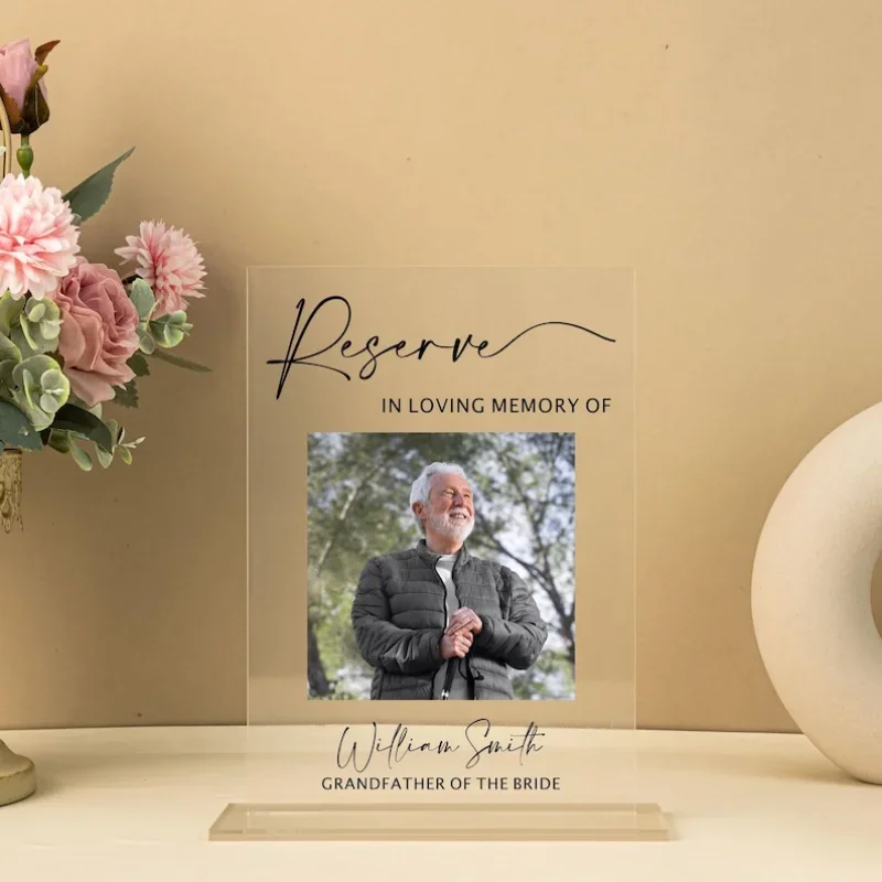 Personalised Reserved Memorial Sign Memorial Acrylic Plaque Sympathy Gifts in Loving Memory Sign Wedding Memorial Sign