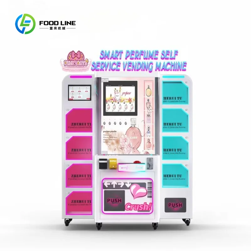 Customized Smart perfume vending machine 24 hour self scanning perfume sprayer machine supermarket self service vending cabinet