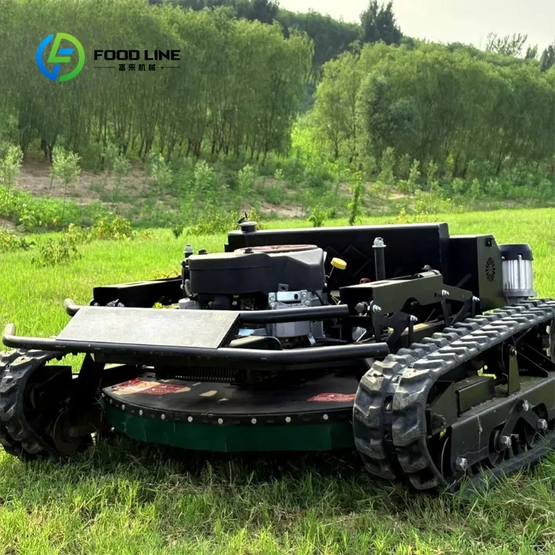 Customized Crawler Remote Control Lawn Mower, All Terrain Grass Cutter for Garden Farm Orchard Steep Slope Weeding