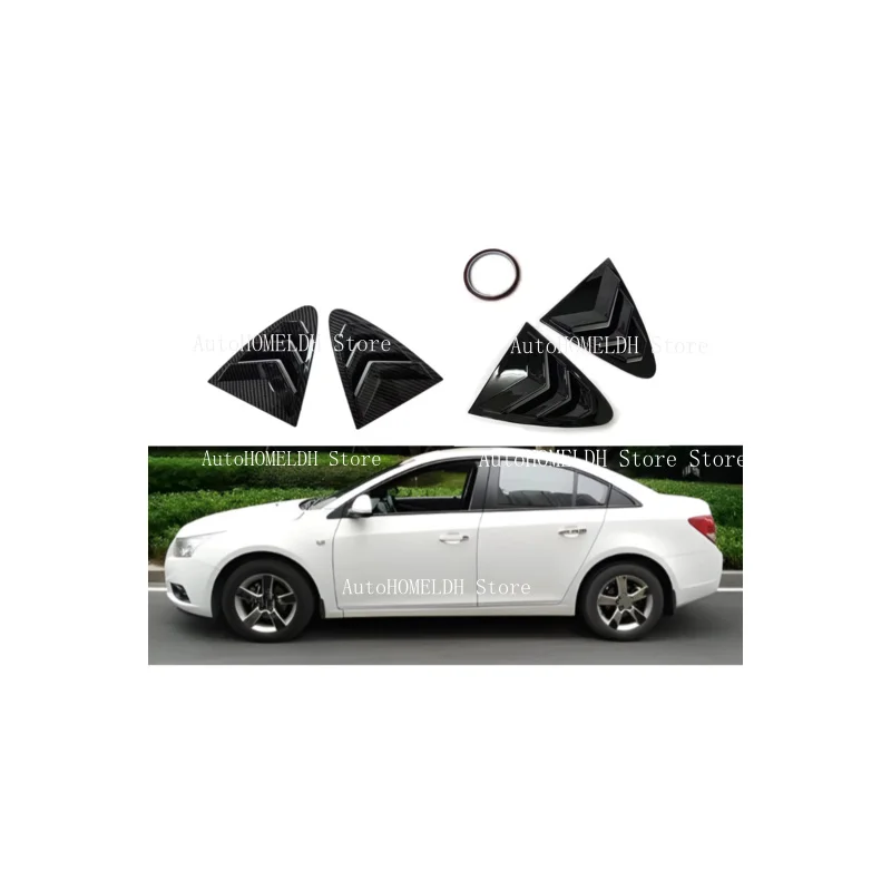 Car Rear Louver Window Side Shutter Cover For Chevrolet Cruze 2009-2017 Trim Sticker Vent Scoop ABS Carbon Fiber ABS