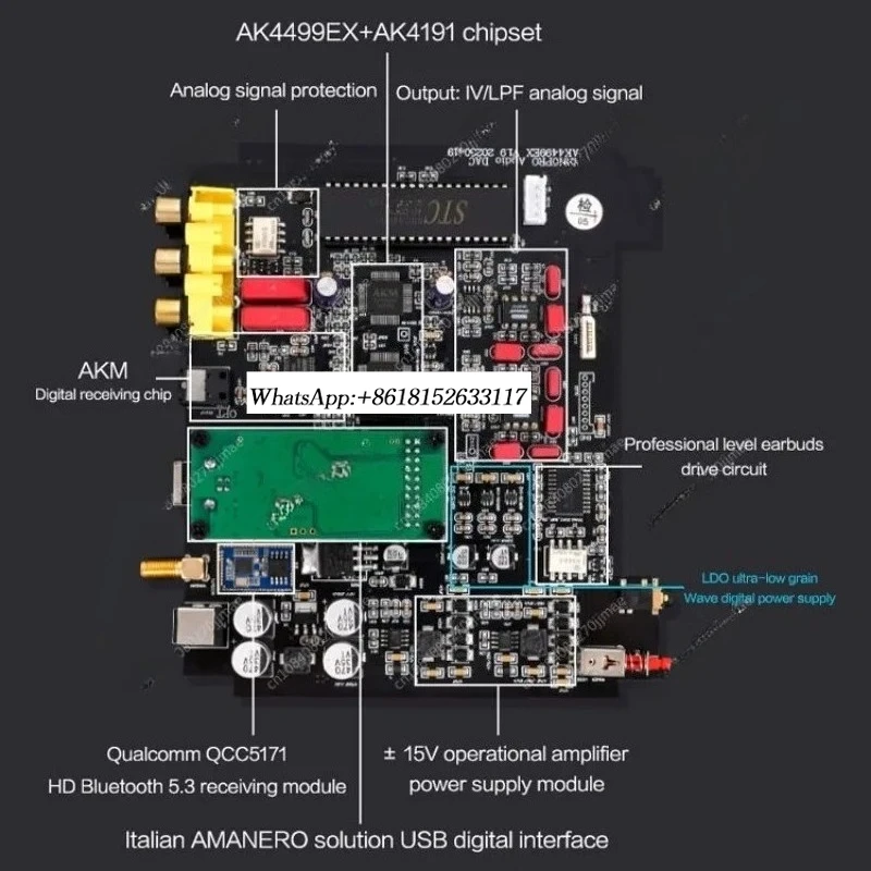 SU10 HIEND مستوى AK4499 DAC جهاز فك ترميز الصوت hifi حمى بلوتوث 5.3 DSD512 ملم