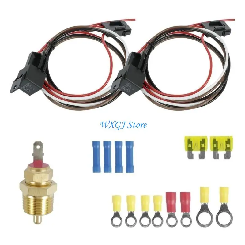 

37JE Car Electric Cooling Fan Thermostat Temperature Switch Relays Harness