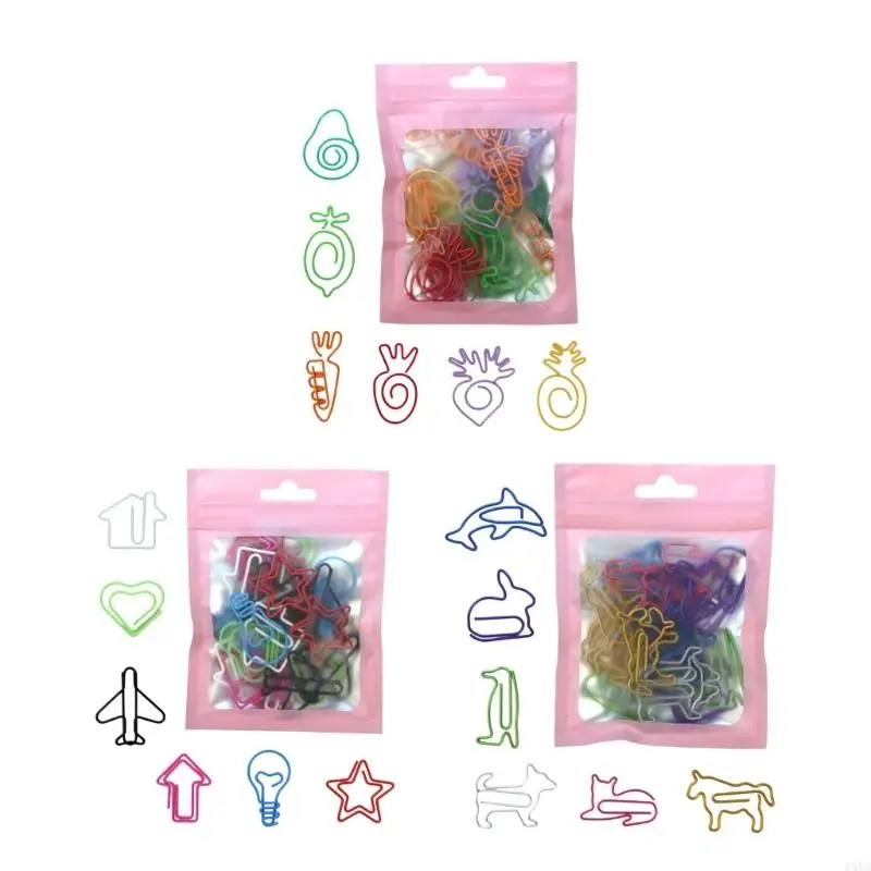 D5BB Multifunktionale Papierclips Sortierter Farbmetallpapierpapierpapierpapierklemme Metall -Lesezeichen Clip für die