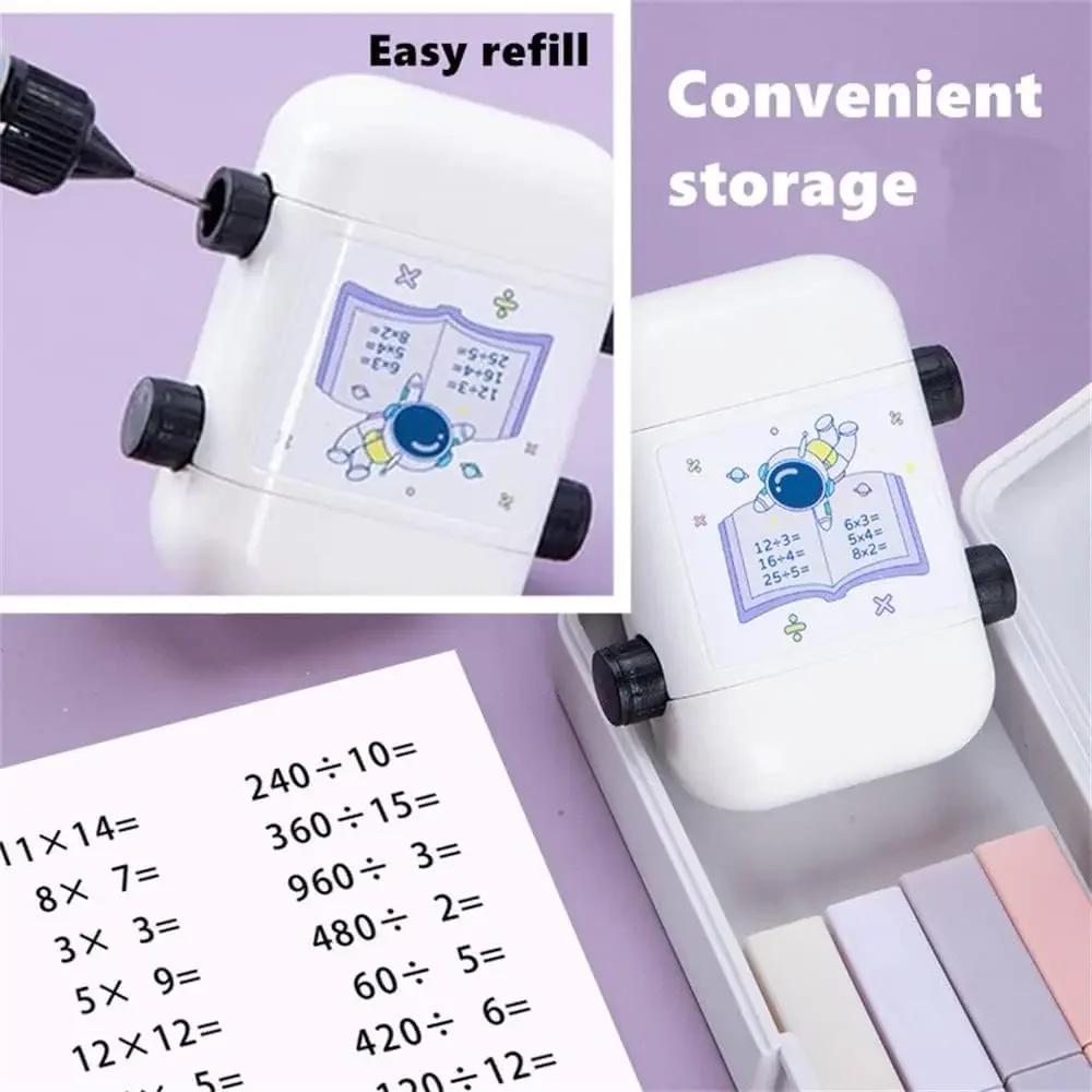 Digital Teaching Stamp Within 100 Math Stamp Roll 2 In 1 Multiplication Division Teaching Stamp for Kids Double-Head Roller