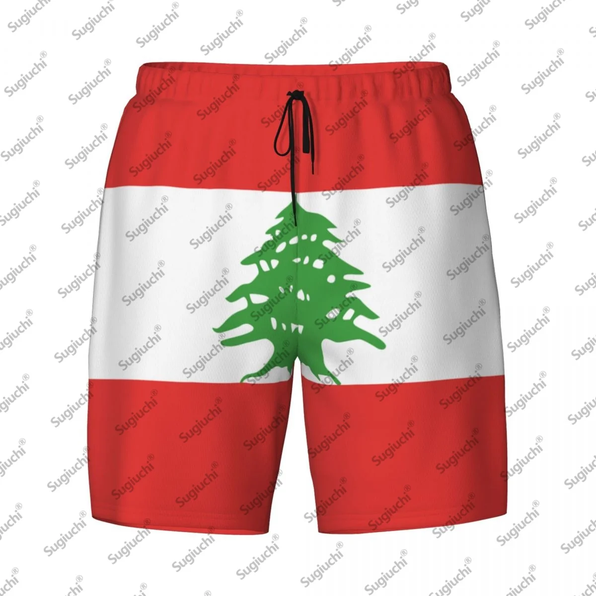 

2025 Ливанский флаг, топ с 3D принтом, мужские плавки, гавайский купальный пляж, 2 в 1, быстросохнущие летние шорты для плавания с карманами