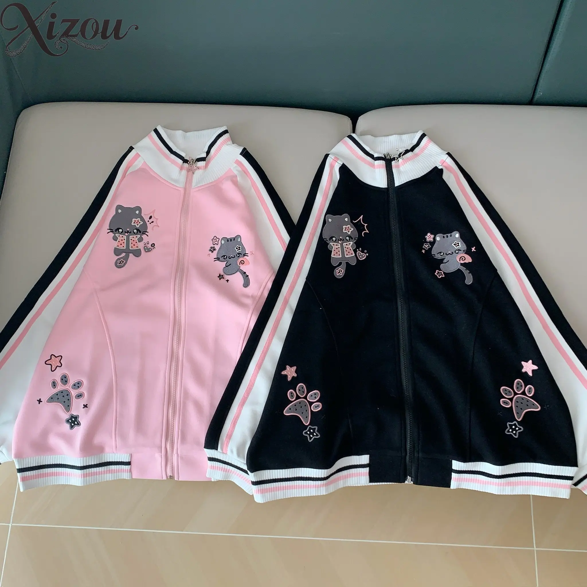هودي بتصميم قطة لطيفة من هاراج - مراجعة Embroidery Zip Up Hoodie وسعره