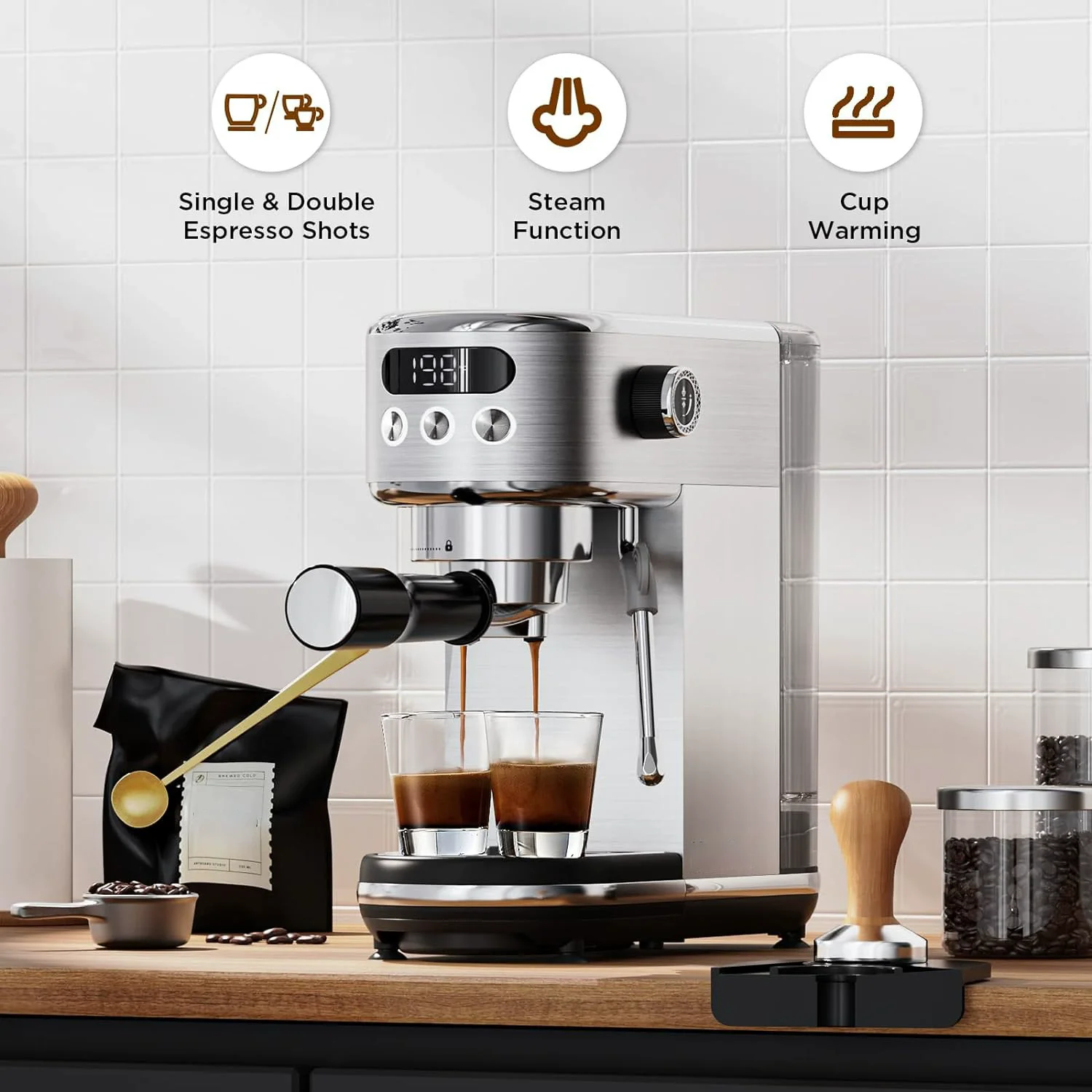 Popular Semi-Automatic Espresso Machine Home Compact Stainless Steel