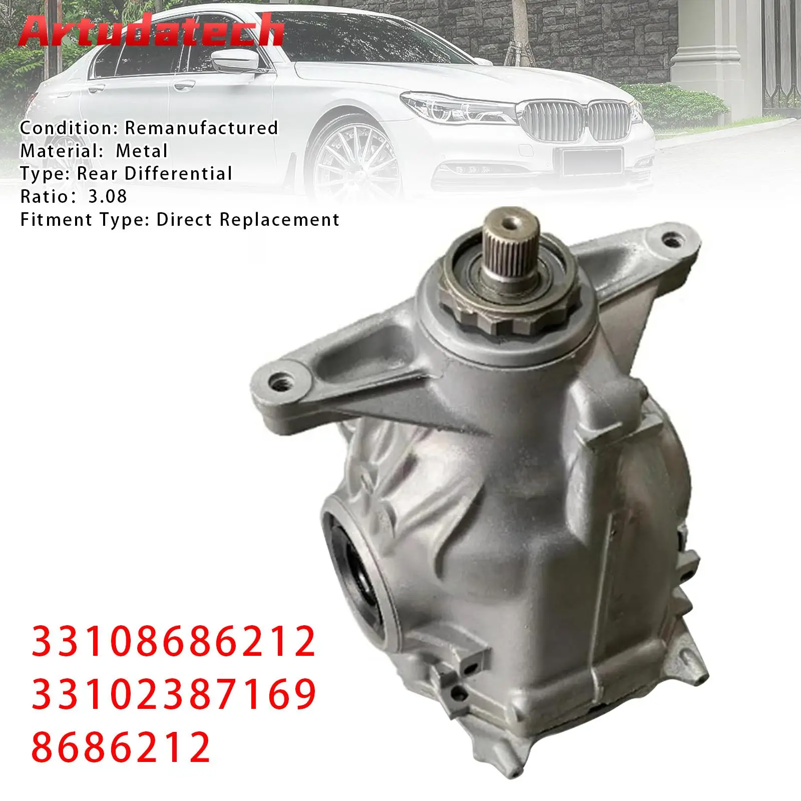 

Держатель заднего дифференциала Artudatech 3,08 33108686212 33102387169 для BMW G11 G12 G32