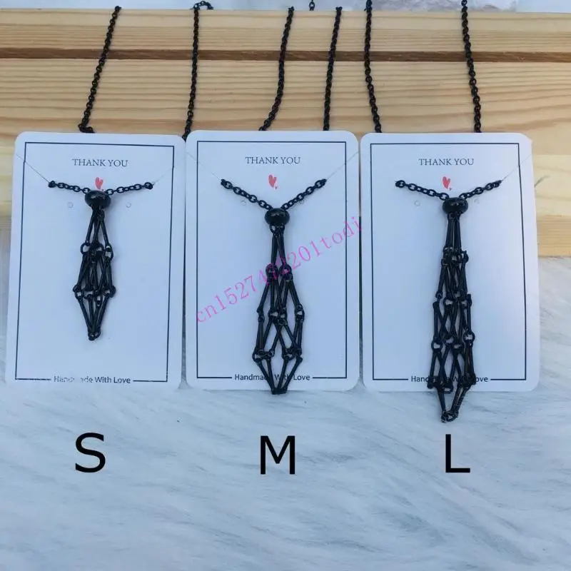 Empty Stone Holder Necklace Chain Mesh Pendant Necklace for Jewelry making M76B