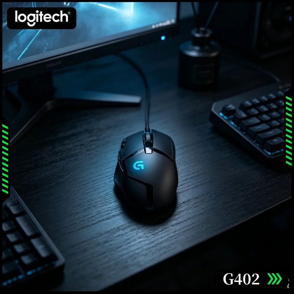 High-Precision Logitech G402 Mouse Fusion Engine 1Ms Response 4000 DPI Anti-Slip For High-Stakes Gaming