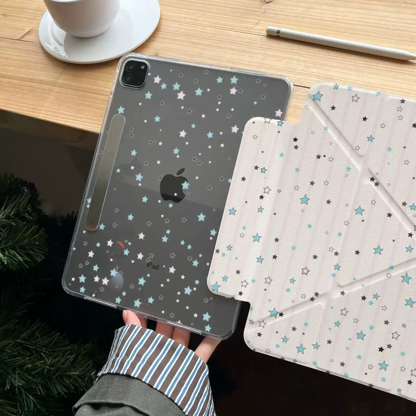 Ins Pink Striped Star Tablet Case For iPad Pro 11 12.9 13 M2 M4 M3 M5 Shell 8.3 9.7 10.2 5/6/7/8/9/10/11th Air 2 3 4 5 6 Cover