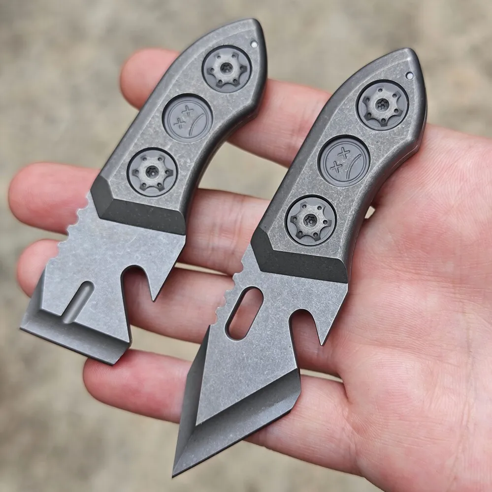 EDC DC53 Titanium Alloy Crowbar with Carbon Fiber Sheath Bottle Opener Outdoor Camping Multifunction Tools