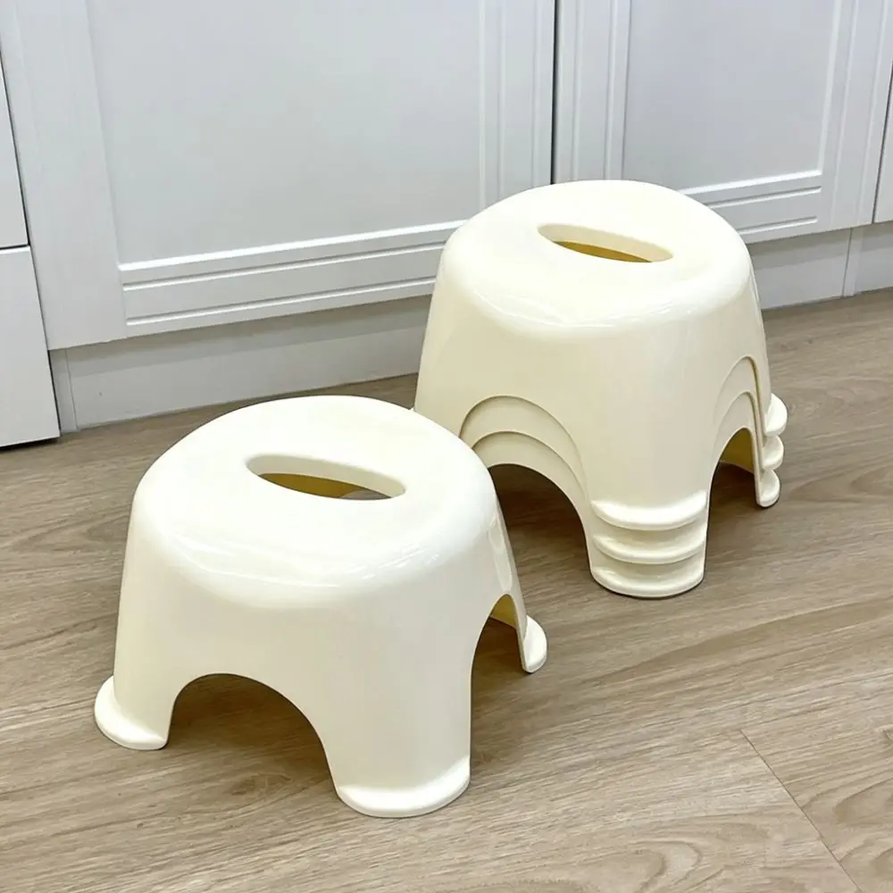 Simple Non-slip Clear Shower Foot Stool Transparent Square Small Low Stool Waterproof Load-bearing