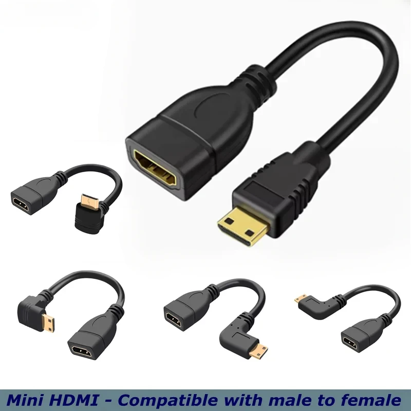 Elbow Mini HDMI cable 4K 60Hz HDmatters HDMI 2.0 Mini HDMI to HDMI cable adapter converter for tablet Camcorder laptop DSLR