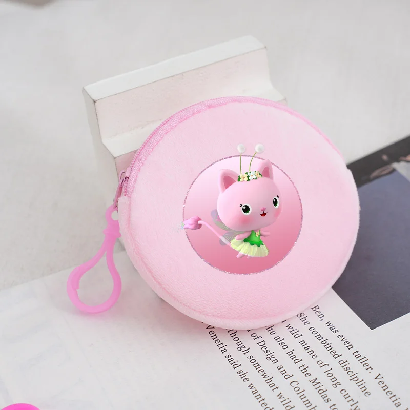 Gabby Courses House Coin Purse, Cute Cartoon, Pink, Sweet Plush, Round Zipper, Money Bag, Girls, Student, Mini Purse, Birthday Gift, Hot, Kids