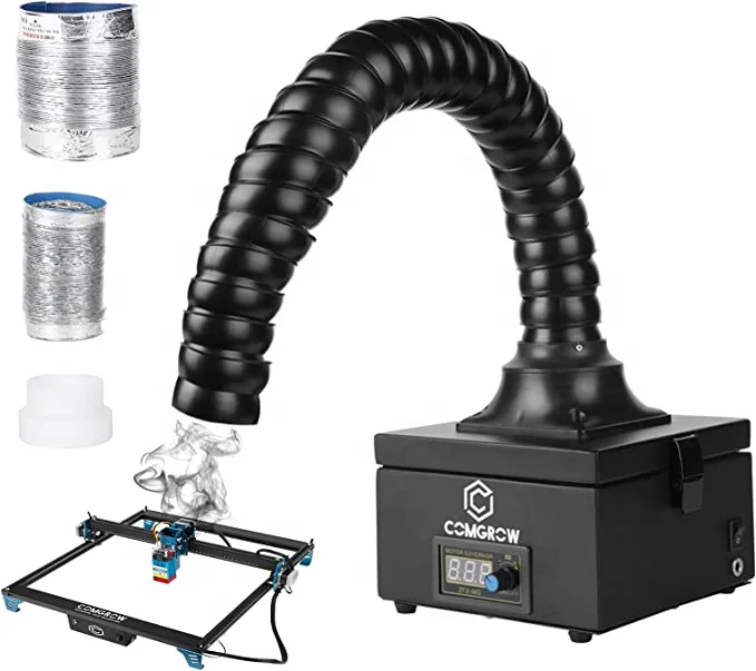 

Comgrow 110V 220V Popular Engraving Metal Smoke Purifier Fume Extractor with US/EU Power Plug Cord