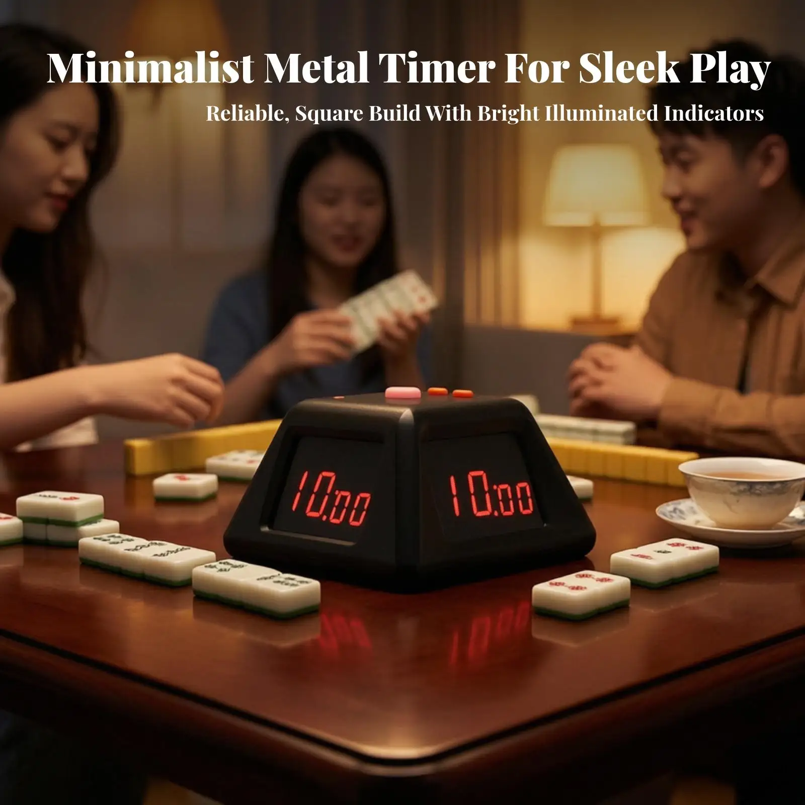 Rechargeable Electronic Countdown Timer Four Sided Display Adjustable Brightness