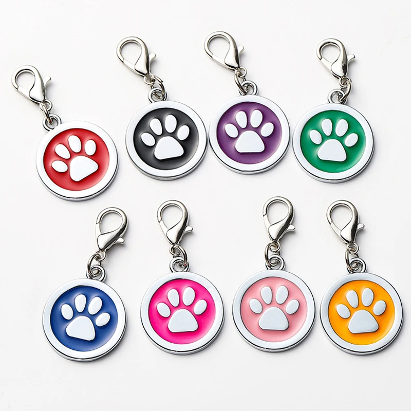 Customizable Dog Collar Address Tags for Dogs Medal with Engraving Name Kitten Puppy Accessories Personalized Cat Necklace Chain