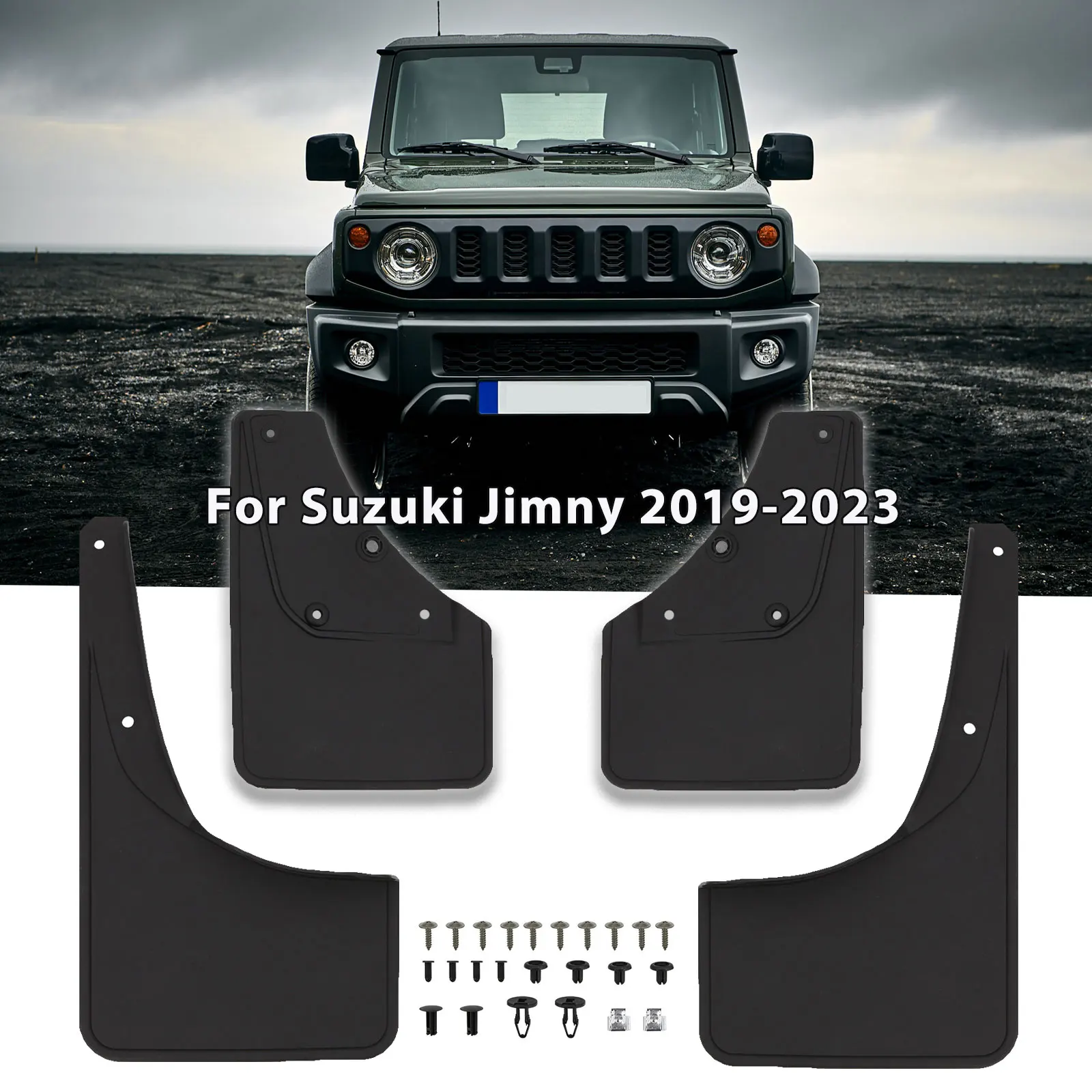 For Suzuki Jimny Sierra JB64 JB74 2019-2023 Mud Flaps With Tow Strap Splash Guard Fender Mudguard Fender Front Rear Mudflaps JDM