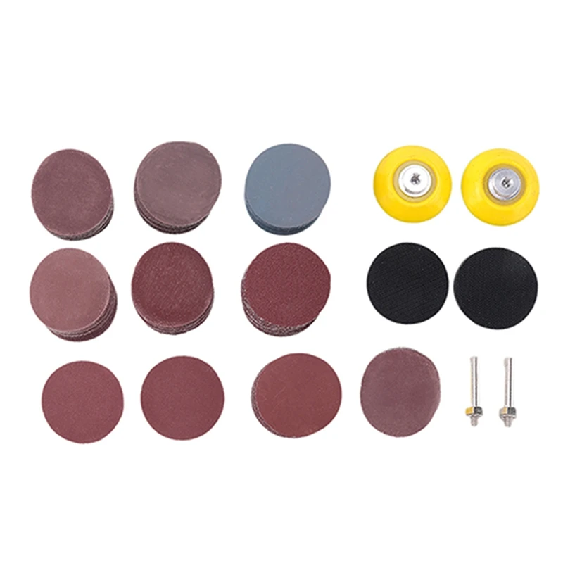 200Pcs 2Inch Sandpaper Sanding Discs With 1/4 Inch Shank Backing Pad Soft Foam Buffering Pads 80 To 3000 Grit