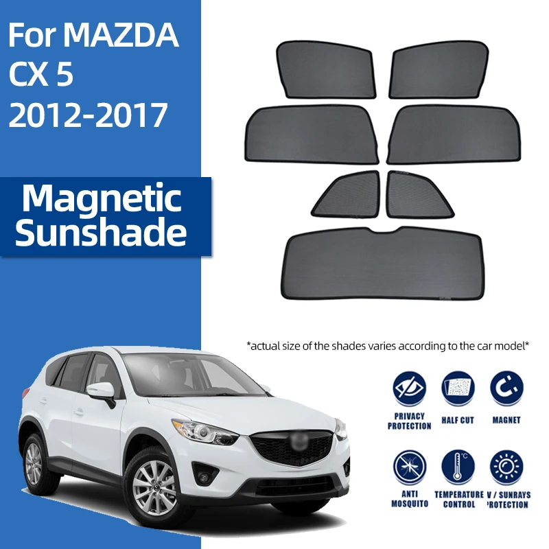 

For Mazda CX-5 KE 2012-2017 CX5 Magnetic Car Sunshade Shield Front Windshield Curtain Rear Side Baby Window Sun Shade Visor