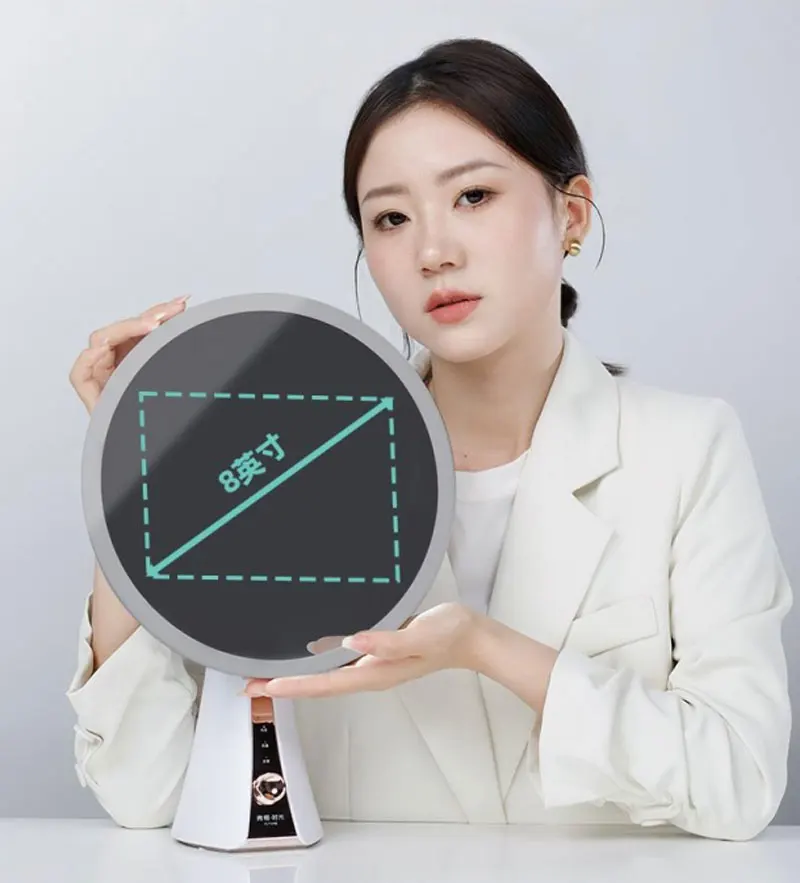 مرآة مكياج ذكية تعمل باللمس بإضاءة LED قابلة للتعديل 5X مرآة لمستحضرات التجميل المكبرة المغناطيسية وتحليل الذكاء الاصطناعي للعناية بالبشرة #6