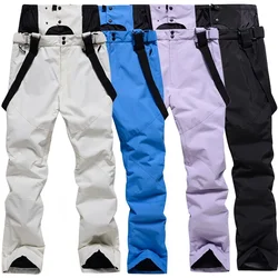 Pantalones de esquí al aire libre para hombres y mujeres, pantalones grandes y cálidos de una sola tabla, doble tabla, impermeables, a prueba de viento, nieve, Invierno