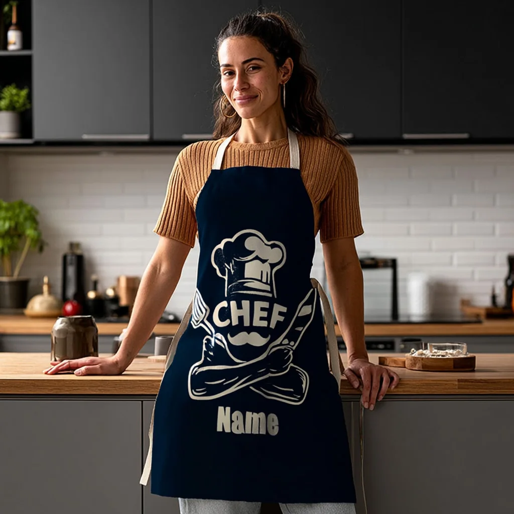 Custom Text Name Logo Aprons Flower Tool Pattern Craftsmanship Apron Cooking And Party Fun with Personality Home Work Aprons