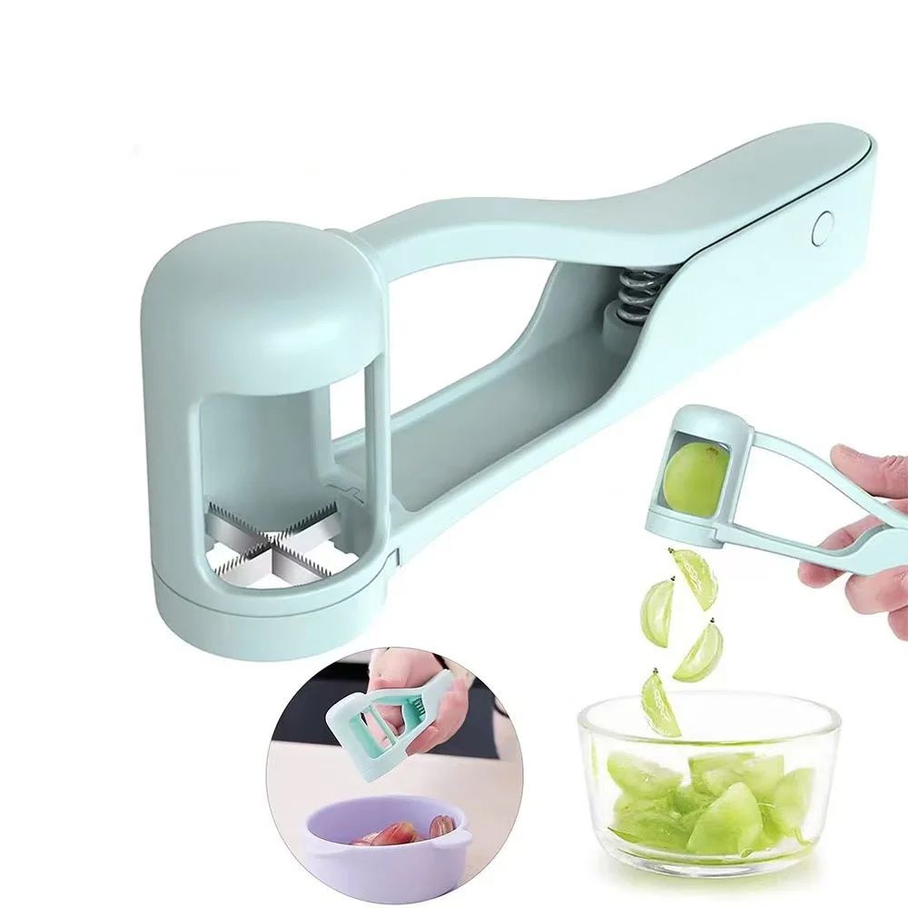 Cortador de Frutas, Rebanador de Uvas, Cerezas, Tomates, Ensaladas de Frutas, Accesorio de Cocina Pequeño para Niños, Gadget para Cortar para Bebés
