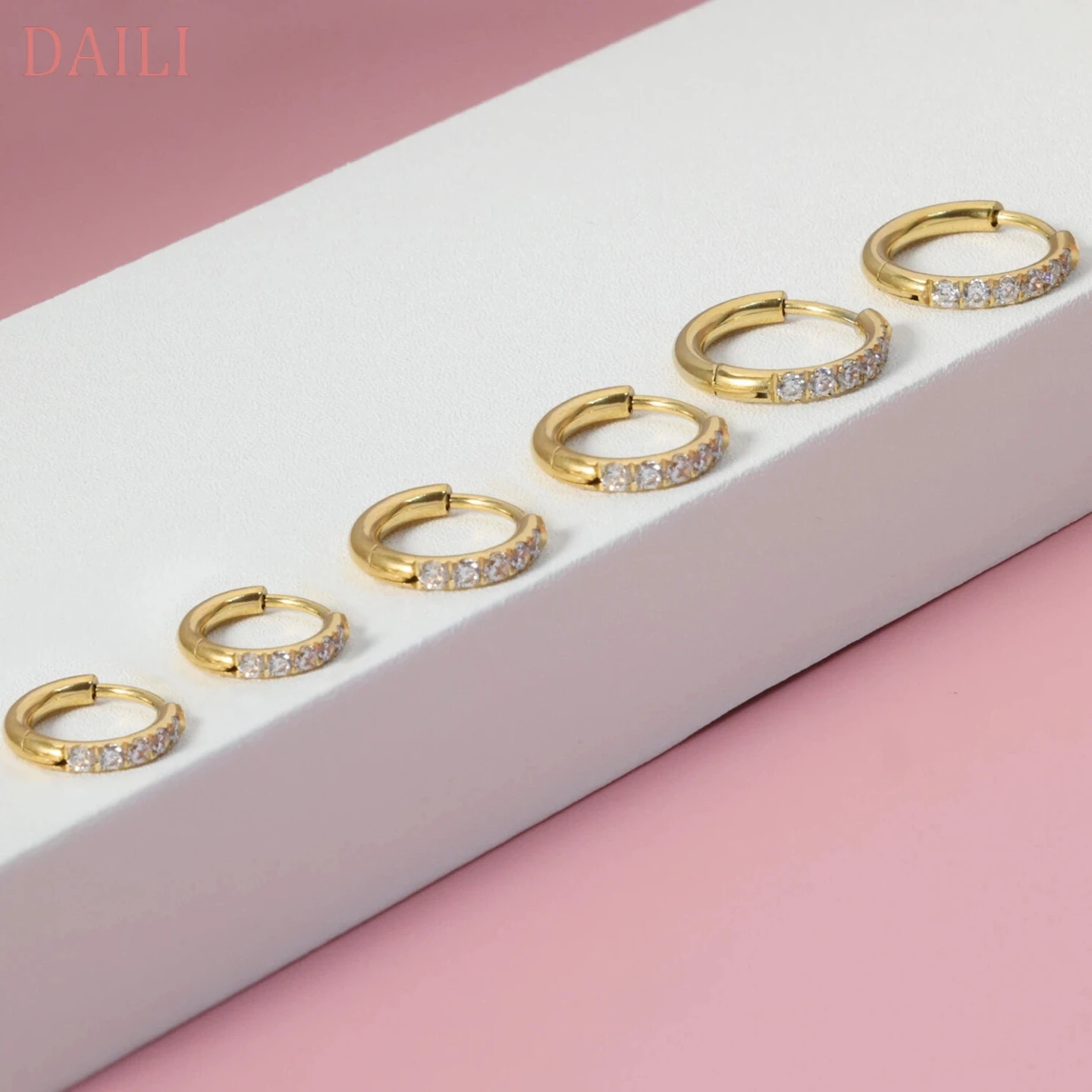 3 Pairs Hoop Earrings for Women 316L Stainless Steel CZ Hoop Earrings, Small Cartilage Hoop Piercing Earrings, Perfect for Gift