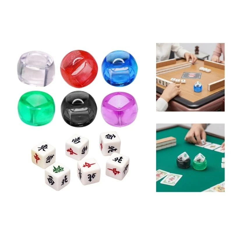 

Acrylic 6 Sided Dices Chinese Mahjong Dices Round Corner Role Playing Dices