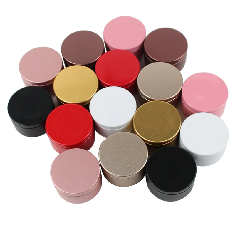 

50pcs Aluminum Candle Tins 50ml Round Candle Containers Cosmetic Jars Oil Cream Pot Empty Jar Storage Pot Aromath Metal Cans