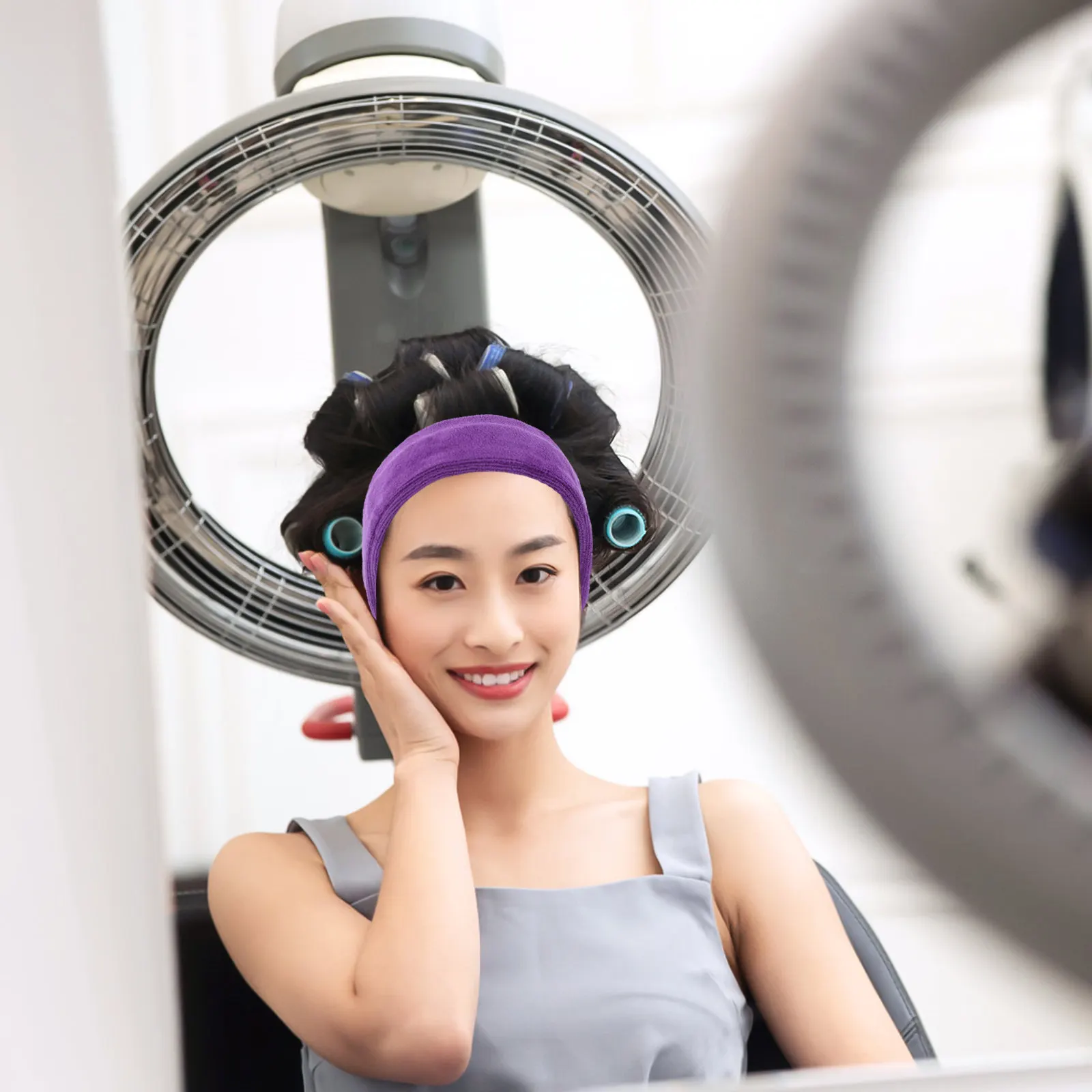 Perm Headband Absorbent Professional Hair Band Purple Hairdressing Salon Spa Barber Styling Protection Face Makeup Wash Wrap