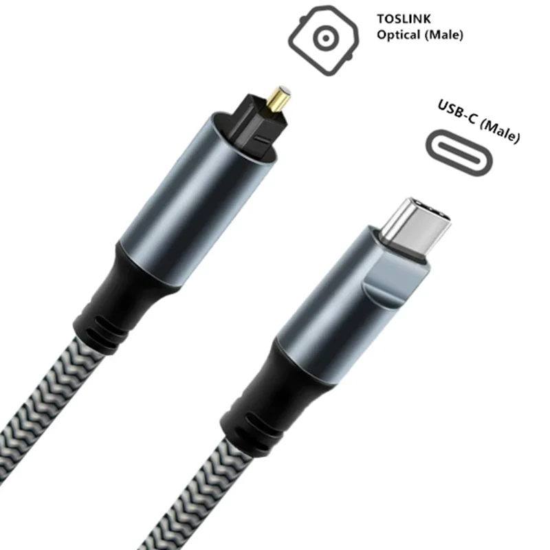 1.2m 1.8m 3m 4.5m USB-C Male to TOSLINK Fiber Optic Male Supports Digital Audio Output in SPDIF USB-C Devices