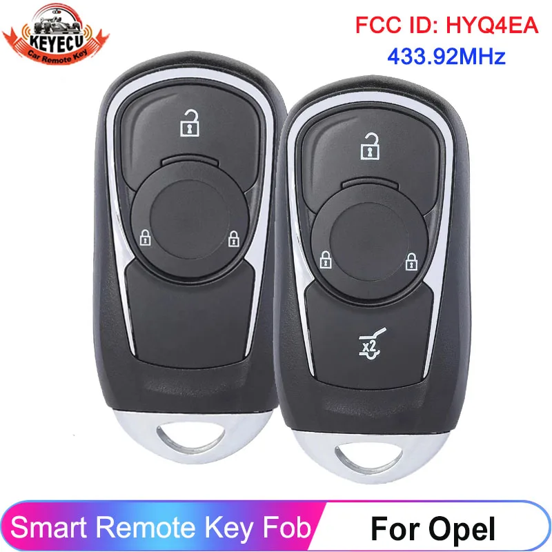 KEYECU Remote Car Key For Opel Astra K Insignia 2016 2017 2018 2019 2020 2021 For Buick HYQ4EA 4EA P/N: 13508410 13511627 433MHz