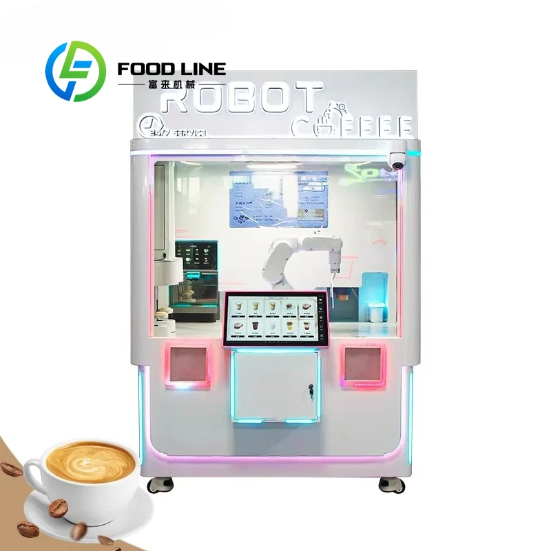 Máquina Expendedora de Café Barista Totalmente Automática Personalizada con Pantalla Táctil, Kiosco para Bebidas Frías, SDK, Pago con Tarjeta de Crédito, Material Metálico